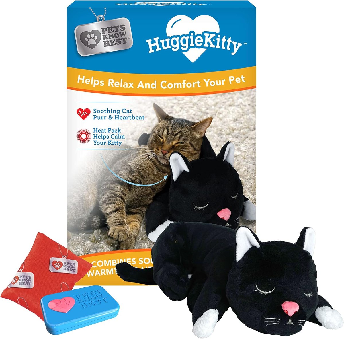 HuggieKitty Comfort Kitten — Black & White