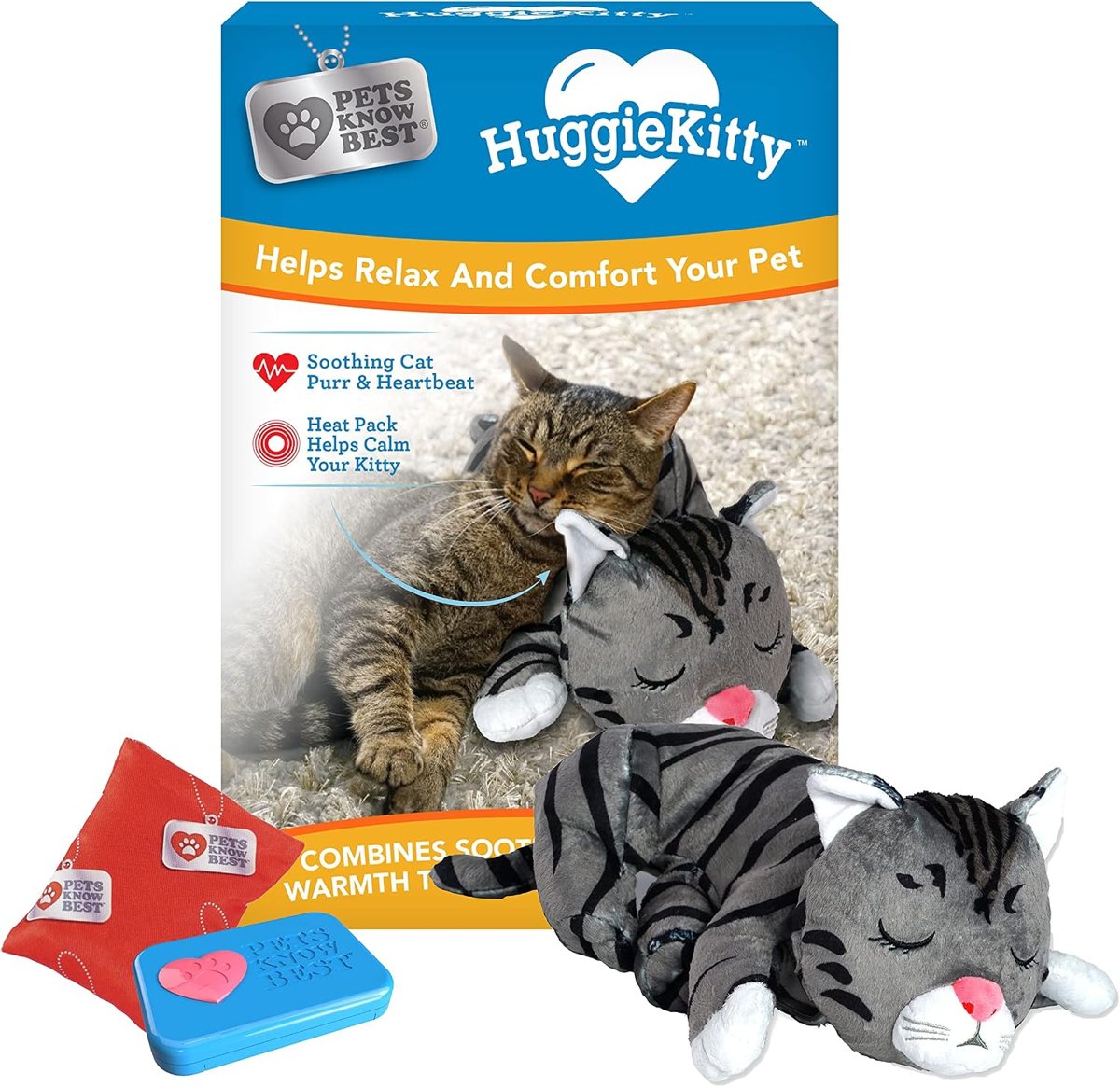 HuggieKitty Comfort Kitten — Grey Tabby